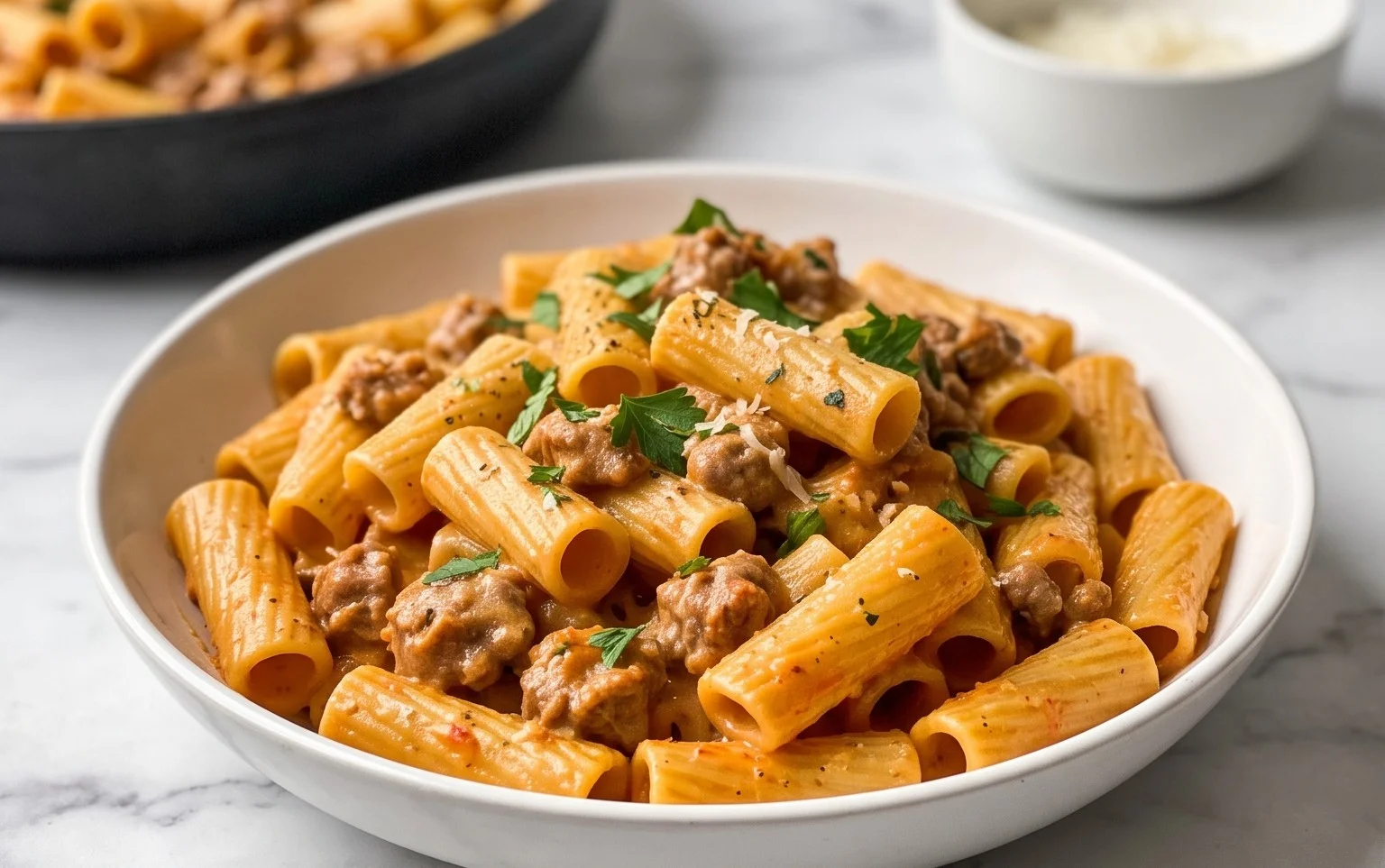 Rigatoni Crémeux Saucisse: Repas Min